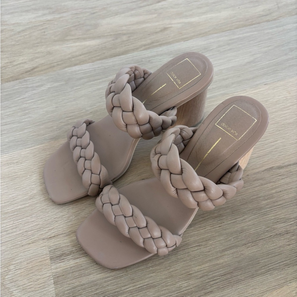 Dolce Vita Taupe Braided Heels